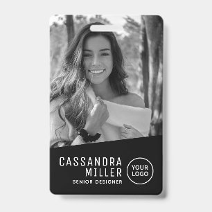 Badge Photo monochrome ID de salarié personnalisé