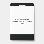 Badge Photo noir bleu et ID de presse avec logo plus gra (Arrière)