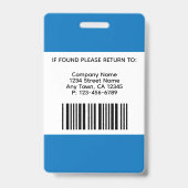 Badge Photo - Noir et Bleu (Arrière)