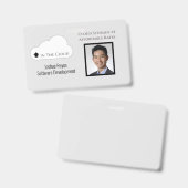 Badge Photo noire et grise réutilisable Horizontale magn (Avant & arrière)