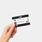 Badge Photo, nom, code-barres et logo personnalisés de l (Manuel / portable)