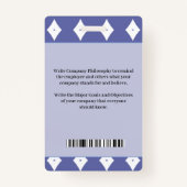 Badge Photo Nom de l'employé Code barre Logo ID personna (Dos)