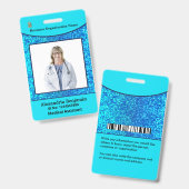 Badge Photo Nom de l'employé Code barre Logo Personnalis (Avant & arrière)