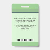 Badge Photo Nom de l'employé Code-barres  Logo ID person (Arrière)