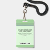 Badge Photo Nom de l'employé Code-barres  Logo ID person (Arrière avec lanière)