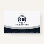 Badge Photo Nom de l'employé de l'entreprise Code QR Gri (Dos)