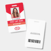 Badge photo nom de votre entreprise (Avant & arrière)