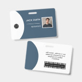 Badge Photo of the employee's person, Code bar, Lo (Avant & arrière)