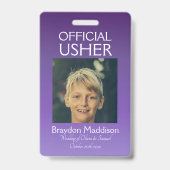 Badge Photo Officiel USHER Violet Mauve (Avant)