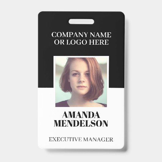 Badge photo personnalisé avec code-barres (Avant)