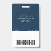 Badge photo personnalisé, code-barres, logo, badge (Arrière)