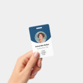 Badge Photo Personnalisée Bleue, Logo, Code Barque Emplo (Manuel / portable)