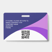 Badge Photo personnalisée Code QR de l'employé de l'entr (Arrière)