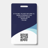 Badge Photo personnalisée Code QR de l'employé de l'entr (Back)