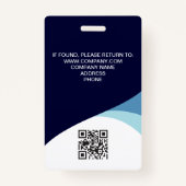 Badge Photo personnalisée Code QR de l'employé de l'entr (Dos)
