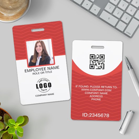 Badge Photo personnalisée Code QR de l'employé de l'entr
