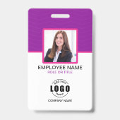 Badge Photo personnalisée Code QR de l'employé de l'entr (Avant)