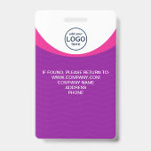 Badge Photo personnalisée Code QR de l'employé de l'entr (Dos)