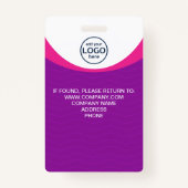 Badge Photo personnalisée Code QR de l'employé de l'entr (Dos)