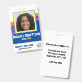 Badge photo personnalisée de l'employé (Front & Back)