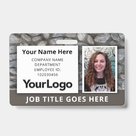 Badge Photo personnalisée de l'employé avec nom pour les (Avant)
