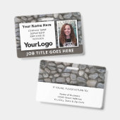 Badge Photo personnalisée de l'employé avec nom pour les (Avant & arrière)