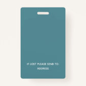 Badge Photo personnalisée de l'employé, Code barre, ID d (Dos)