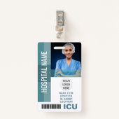 Badge Photo personnalisée de l'employé, Code barre, ID d (Devant avec clip)