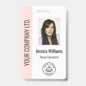 Badge Photo personnalisée de l'employé, Code barre, Logo (Avant)