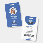 Badge Photo personnalisée de l'employé, Code barre, Logo (Avant & arrière)