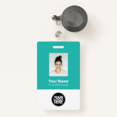 Badge Photo personnalisée de l'employé, Code barre, Logo (Front with Retractable)