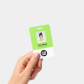 Badge Photo personnalisée de l'employé, Code barre, Logo (À main)