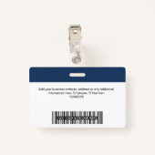 Badge Photo personnalisée de l'employé, Code barre, Logo (Dos avec clip)