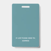 Badge Photo personnalisée de l'employé, Code barre, Logo (Arrière)