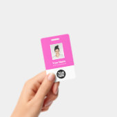 Badge Photo personnalisée de l'employé, Code barre, Logo (À main)