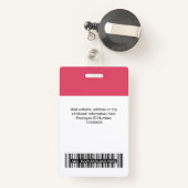 Badge Photo personnalisée de l'employé, Code barre, Logo (Back with Retractable)
