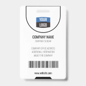 Badge Photo personnalisée de l'employé, Code barre, Logo (Arrière)