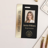 Badge Photo personnalisée de l'employé, Code barre, Logo