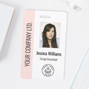 Badge Photo personnalisée de l'employé, Code barre, Logo