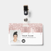 Badge Photo personnalisée de l'employé, Code barre, Logo (Front with Clip)