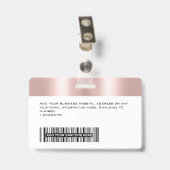 Badge Photo personnalisée de l'employé, Code barre, Logo (Back with Clip)