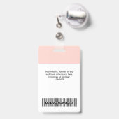 Badge Photo personnalisée de l'employé, Code barre, Logo (Dos avec clip rétractable)