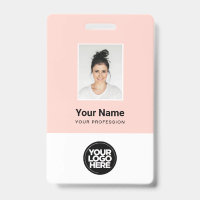 Photo personnalisée de l'employé, Code barre, Logo