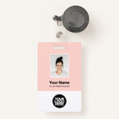 Badge Photo personnalisée de l'employé, Code barre, Logo (Front with Retractable)