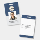 Badge Photo personnalisée de l'employé, Code barre, Logo (Avant & arrière)