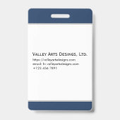 Badge Photo personnalisée de l'employé, Code barre, Logo (Arrière)