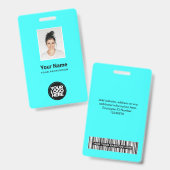 Badge Photo personnalisée de l'employé, Code barre, Logo (Avant & arrière)