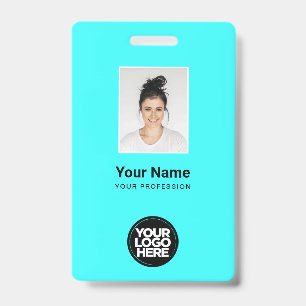 Badge Photo personnalisée de l'employé, Code barre, Logo