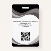 Badge Photo personnalisée de l'employé, Code barre, Logo (Dos)
