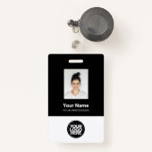 Badge Photo personnalisée de l'employé, Code barre, Logo (Front with Retractable)